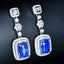 14K GOLD 5.39 CT NATURAL SAPPHIRE & DIAMOND EARRINGS