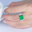 14K GOLD 7.49 CT VIVID GREEN NATURAL EMERALD & DIAMOND RING