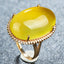 14K GOLD 20.85 CT NATURAL PREHNITE & DIAMOND RING