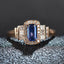 14K GOLD 0.65 CT NATURAL SAPPHIRE & DIAMOND RING