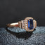 14K GOLD 0.65 CT NATURAL SAPPHIRE & DIAMOND RING