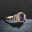 14K GOLD 0.65 CT NATURAL SAPPHIRE & DIAMOND RING