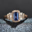 14K GOLD 0.65 CT NATURAL SAPPHIRE & DIAMOND RING