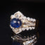 14K GOLD 3.78 CTW NATURAL SAPPHIRE & DIAMOND RING