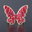14K GOLD 3.00 CTW NATURAL RUBY & DIAMOND & BUTTERFLY RING