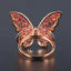 14K GOLD 3.00 CTW NATURAL RUBY & DIAMOND & BUTTERFLY RING