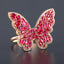 14K GOLD 3.00 CTW NATURAL RUBY & DIAMOND & BUTTERFLY RING