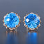 14K GOLD 20.86 CTW NATURAL TOPAZ & DIAMOND EARRINGS