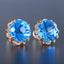 14K GOLD 20.86 CTW NATURAL TOPAZ & DIAMOND EARRINGS