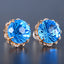 14K GOLD 20.86 CTW NATURAL TOPAZ & DIAMOND EARRINGS
