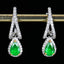 14K GOLD 1.12 CTW VIVID GREEN NATURAL EMERALD & DIAMOND EARRINGS