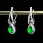 14K GOLD 1.12 CTW VIVID GREEN NATURAL EMERALD & DIAMOND EARRINGS