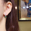 14K GOLD 1.12 CTW VIVID GREEN NATURAL EMERALD & DIAMOND EARRINGS