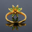 14K GOLD 1.07 CTW NATURAL TSAVORITE & RUBY RING