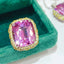 14K GOLD 13.49 CTW NATURAL KUNZITE & SAPPHIRE RING