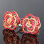 14K GOLD 0.62 CTW NATURAL RUBY & DIAMOND EARRINGS