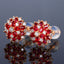 14K GOLD 1.1 CT NATURAL RUBY & DIAMOND EARRINGS