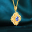 14K GOLD 0.94 CTW NATURAL SAPPHIRE & DIAMOND PENDANT( WITHOUT CHAIN )