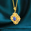 14K GOLD 0.94 CTW NATURAL SAPPHIRE & DIAMOND PENDANT( WITHOUT CHAIN )