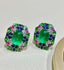 14K GOLD 2.79 CTW NATURAL EMERALD & DIAMOND EARRINGS