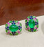 14K GOLD 2.79 CTW NATURAL EMERALD & DIAMOND EARRINGS