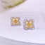 14K GOLD 0.40 CTW NATURAL YELLOW DIAMOND & DIAMOND EARRINGS