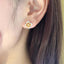 14K GOLD 0.40 CTW NATURAL YELLOW DIAMOND & DIAMOND EARRINGS