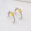 14K GOLD 0.56 CTW NATURAL YELLOW DIAMOND & DIAMOND EARRINGS