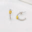 14K GOLD 0.56 CTW NATURAL YELLOW DIAMOND & DIAMOND EARRINGS