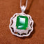 14K GOLD 4.79 CTW VIVID GREEN NATURAL EMERALD & DIAMOND PENDANT( WITHOUT CHAIN )
