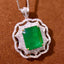 14K GOLD 4.79 CTW VIVID GREEN NATURAL EMERALD & DIAMOND PENDANT( WITHOUT CHAIN )