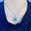 14K GOLD 4.79 CTW VIVID GREEN NATURAL EMERALD & DIAMOND PENDANT( WITHOUT CHAIN )