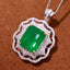 14K GOLD 4.79 CTW VIVID GREEN NATURAL EMERALD & DIAMOND PENDANT( WITHOUT CHAIN )