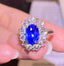 14K GOLD 3.98 CTW NATURAL SAPPHIRE & DIAMOND RING/PENDANT( WITHOUT CHAIN )