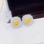 14K GOLD 1.18 CTW NATURAL YELLOW DIAMOND & DIAMOND EARRINGS