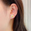14K GOLD 1.18 CTW NATURAL YELLOW DIAMOND & DIAMOND EARRINGS