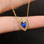14K GOLD 1.15 CT NATURAL SAPPHIRE & DIAMOND NECKLACE