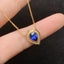14K GOLD 1.15 CT NATURAL SAPPHIRE & DIAMOND NECKLACE