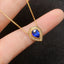 14K GOLD 1.15 CT NATURAL SAPPHIRE & DIAMOND NECKLACE