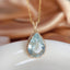 14K GOLD 11.70 CT NATURAL AQUAMARINE & DIAMOND & SAPPHIRE PENDANT( WITHOUT CHAIN )