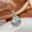14K GOLD 11.70 CT NATURAL AQUAMARINE & DIAMOND & SAPPHIRE PENDANT( WITHOUT CHAIN )