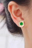 14K GOLD 1.38 CTW VIVID GREEN NATURAL EMERALD & DIAMOND EARRINGS