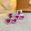 14K GOLD 2.50 CT NATURAL RUBY & DIAMOND EARRINGS