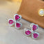 14K GOLD 2.50 CT NATURAL RUBY & DIAMOND EARRINGS