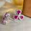 14K GOLD 2.50 CT NATURAL RUBY & DIAMOND EARRINGS