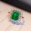 14K GOLD 2.03 CTW VIVID GREEN NATURAL EMERALD & DIAMOND RING