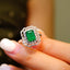 14K GOLD 2.03 CTW VIVID GREEN NATURAL EMERALD & DIAMOND RING