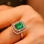 14K GOLD 2.03 CTW VIVID GREEN NATURAL EMERALD & DIAMOND RING