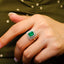 14K GOLD 2.03 CTW VIVID GREEN NATURAL EMERALD & DIAMOND RING