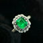 14K GOLD 2.35 CTW VIVID GREEN NATURAL EMERALD & DIAMOND RING